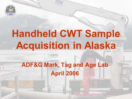 Handheld CWT Sample Acquisition in Alaska ADF&G Mark, Tag and Age Lab April 2006.