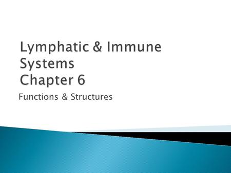 Functions & Structures.  Absorb fats & fat soluble vitamins from the digestive system and transport them to the cells  Return cellular waste products.