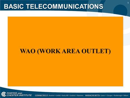 1 WAO (WORK AREA OUTLET) BASIC TELECOMMUNICATIONS.