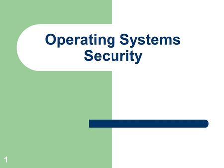 1 Operating Systems Security. 2 Where Malware hides ? Autoexec.bat or autoexec.nt can start malware before windows start Config.sys, config.nt Autorun.inf.