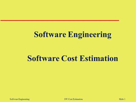 Software Cost Estimation