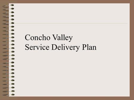 Concho Valley Service Delivery Plan. Step 1: Develop a basic template for use in each County that incorporates: 1. Statement of Requirement 2. Goals and.