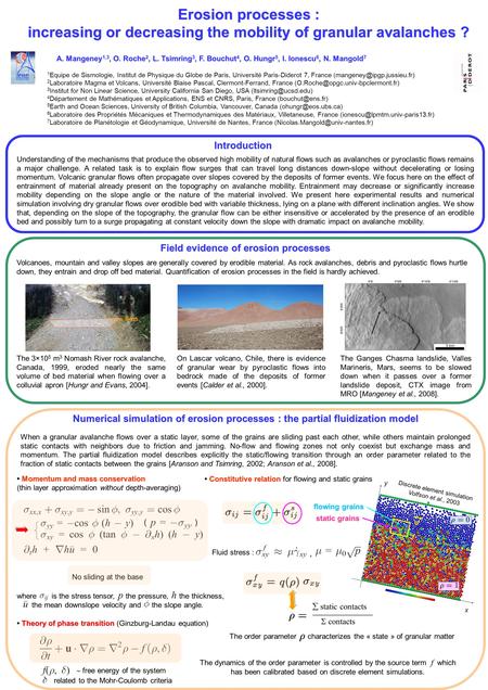 ( ) A. Mangeney 1,3, O. Roche 2, L. Tsimring 3, F. Bouchut 4, O. Hungr 5, I. Ionescu 6, N. Mangold 7 1 Equipe de Sismologie, Institut de Physique du Globe.