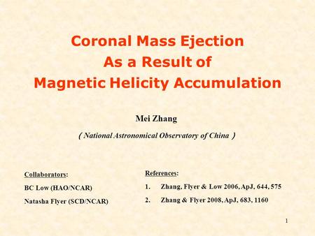 Coronal Mass Ejection As a Result of Magnetic Helicity Accumulation