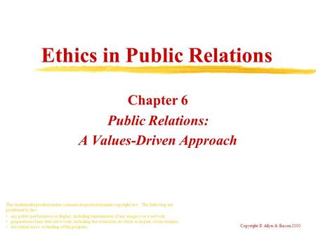 Ethics in Public Relations