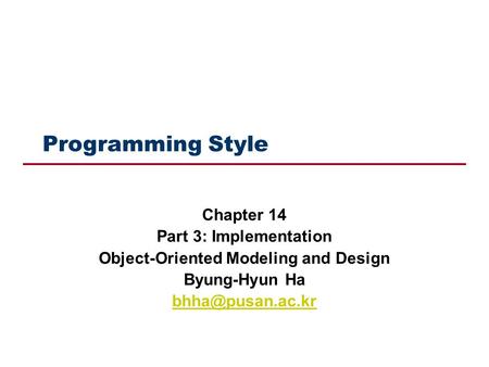 Object-Oriented Modeling and Design