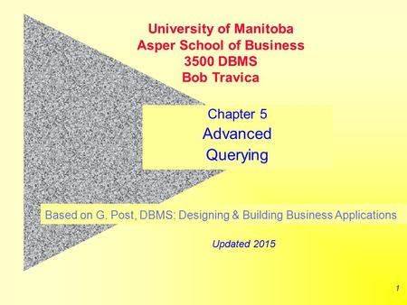 Chapter 5 Advanced Querying