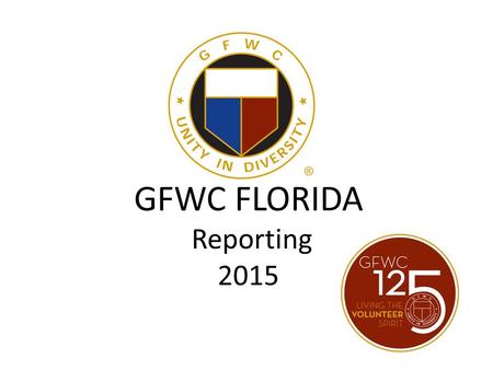 GFWC FLORIDA Reporting 2015. The history is in reporting…….