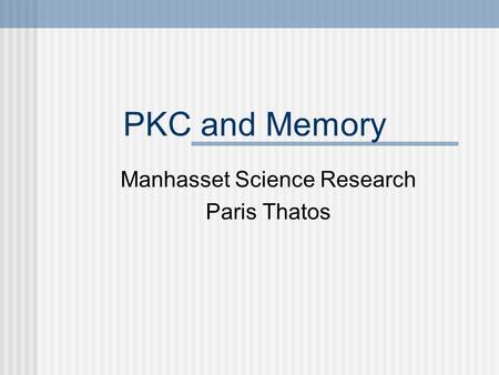 Manhasset Science Research Paris Thatos