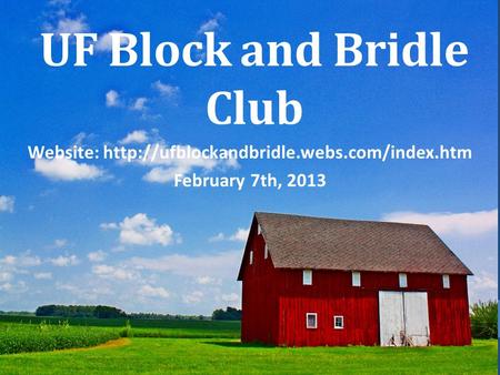 UF Block and Bridle Club Website:  February 7th, 2013.