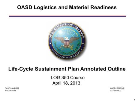 OASD Logistics and Materiel Readiness