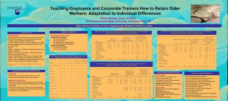 PURPOSE Examine job characteristics that influence an older worker’s intention to either retire or leave the job. RESEARCH QUESTIONS What are the relationships.