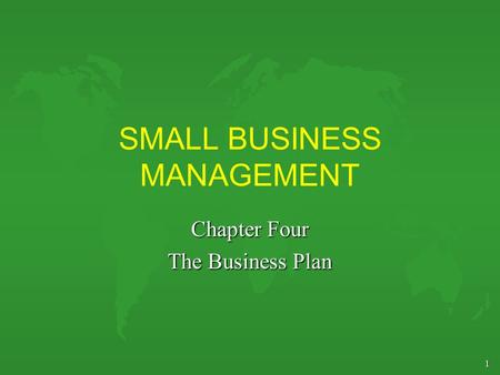 SMALL BUSINESS MANAGEMENT