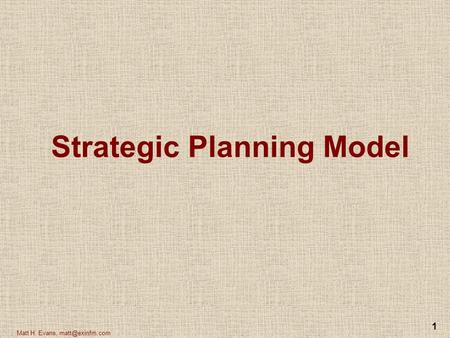 Strategic Planning Model