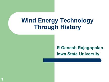 Wind Energy Technology Through History