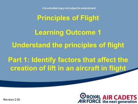 Understand the principles of flight