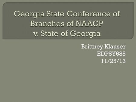 Brittney Klauser EDPSY685 11/25/13.  13 th Amendment  14 th Amendment Section Education is a property right  504 of the Rehabilitation act of 1973.