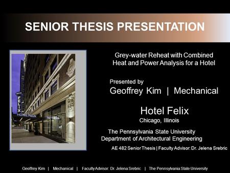 SENIOR THESIS PRESENTATION