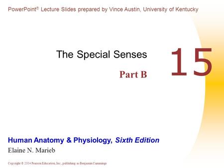 Copyright © 2004 Pearson Education, Inc., publishing as Benjamin Cummings Human Anatomy & Physiology, Sixth Edition Elaine N. Marieb PowerPoint ® Lecture.