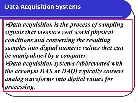 Data Acquisition Systems