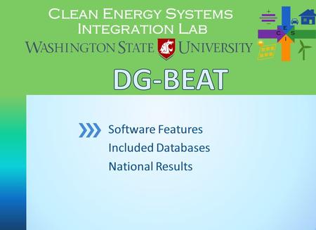 2/41 © Dr. Dustin McLarty, 2015 » DG-BEAT is designed to allow the operator to assess the economics of installing stationary fuel cell systems in a variety.