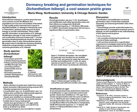 Dormancy breaking and germination techniques for Dichanthelium leibergii, a cool season prairie grass Acknowledgments Thanks to Stuart Wagenius for help.