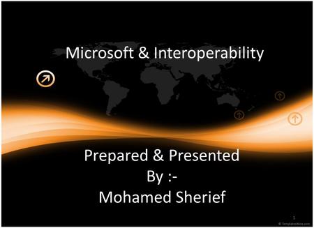 Microsoft & Interoperability 1 Prepared & Presented By :- Mohamed Sherief.