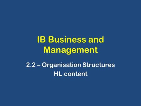 IB Business and Management