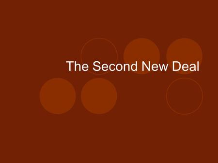 The Second New Deal. The 2nd Hundred Days 1st New Deal popular Gains still not up to FDR’s expectations Asked Congress for more extensive relief  Farmers.