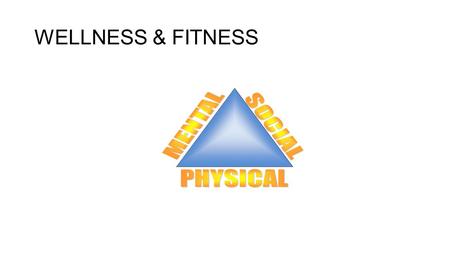 WELLNESS & FITNESS. Wellness The balanced state of being of one’s health: physical, social, mental health Intellectual & emotional & spiritual health.