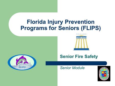 Florida Injury Prevention Programs for Seniors (FLIPS) Senior Fire Safety Senior Module.