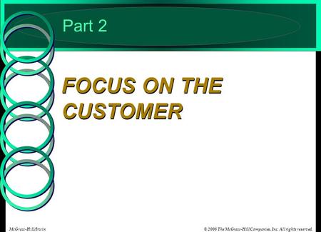 © 2006 The McGraw-Hill Companies, Inc. All rights reserved.McGraw-Hill/Irwin Part 2 FOCUS ON THE CUSTOMER.