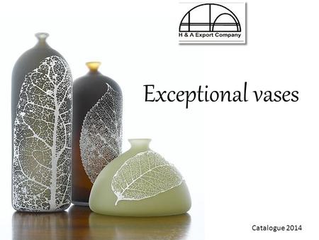 Catalogue 2014 Exceptional vases. The most universal and loveliest present are flowers The vase is very original and impressive accent of the interior.