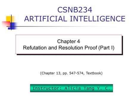 CSNB234 ARTIFICIAL INTELLIGENCE