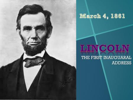 THE FIRST INAUGUARAL ADDRESS. John C. Breckenridge Stephen A. Douglas Stephen A. Douglas was also a democrat that was nominated for president at a convention.