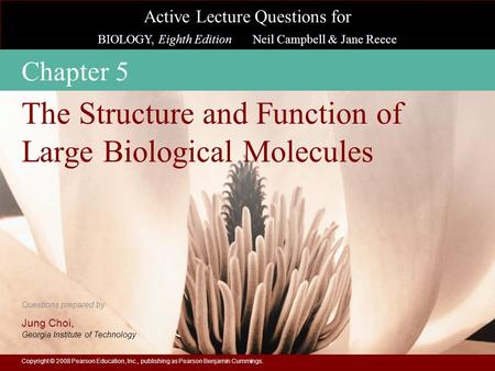 The Structure and Function of Large Biological Molecules