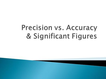 Every measurement must have a unit. Three targets with three arrows each to shoot. Can you hit the bull's-eye? Both accurate and precise Precise.