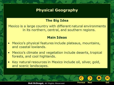 Physical Geography The Big Idea