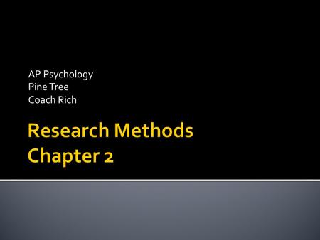 Research Methods Chapter 2