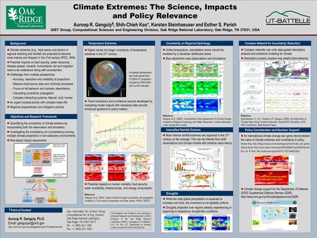 Background Higher trends but larger uncertainty of temperature extremes in the 21 st century Uncertainty on Regional Hydrology Temperature Extremes Complex.