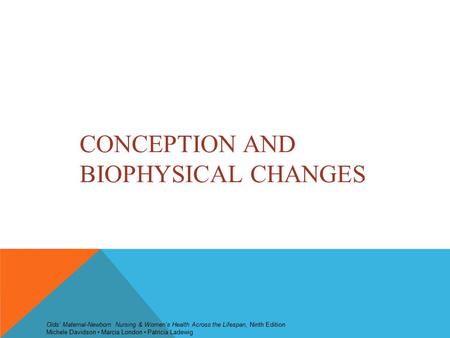 Conception and Biophysical changes