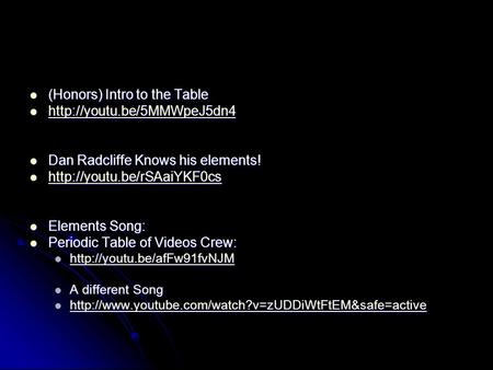 (Honors) Intro to the Table (Honors) Intro to the Table    Dan Radcliffe.