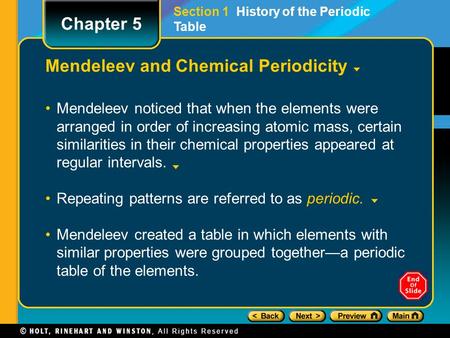 Mendeleev and Chemical Periodicity