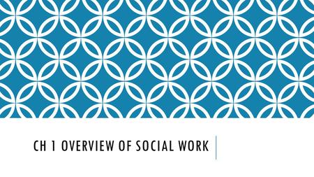 CH 1 OVERVIEW OF SOCIAL WORK. REVIEW History of Social Work Definition of Generalist Practice Purpose & Mission of Social Work Social Work Theories: Systems.