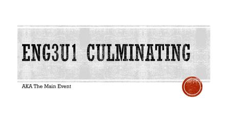 AKA The Main Event.  The following are the required elements of your culminating activity:  A reader’s diary (8 entries, one page each, process of reading.