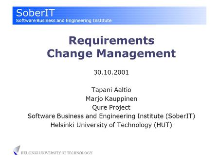 Requirements Change Management