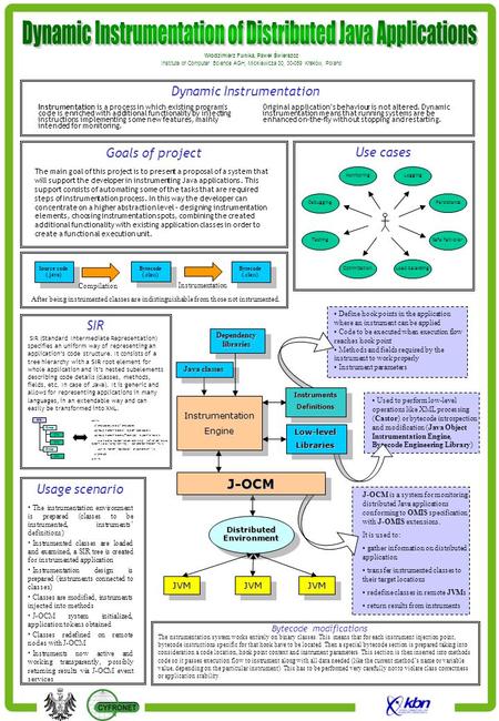 J-OCM is a system for monitoring distributed Java applications conforming to OMIS specification with J-OMIS extensions. It is used to: gather information.