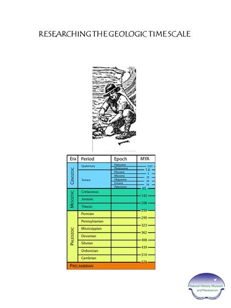 RESEARCHING THE GEOLOGIC TIME SCALE