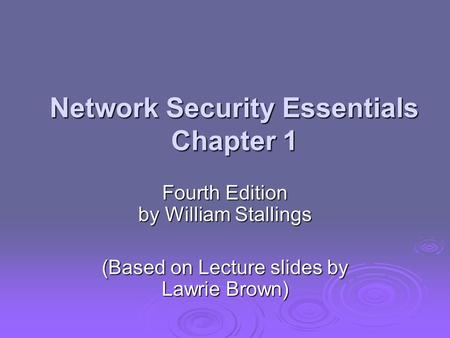 Network Security Essentials Chapter 1