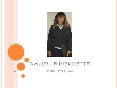 D AVIELLE P IERRETTE Public Relations. P UBLIC R ELATIONS P ROFESSIONAL Get a spring semester internship at a Public Relations firm Networking- meet 2.